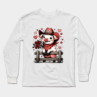 Howdy Pig Valentines Day Long Sleeve T-Shirt